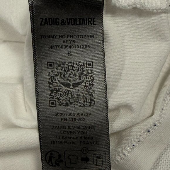 Unisex Graphic Zadig & Voltaire White Cotton Photo Tee Size S Small - Picture 7 of 9